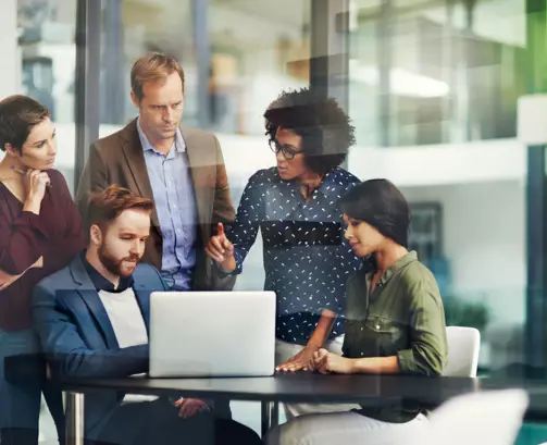 Professional using tablet